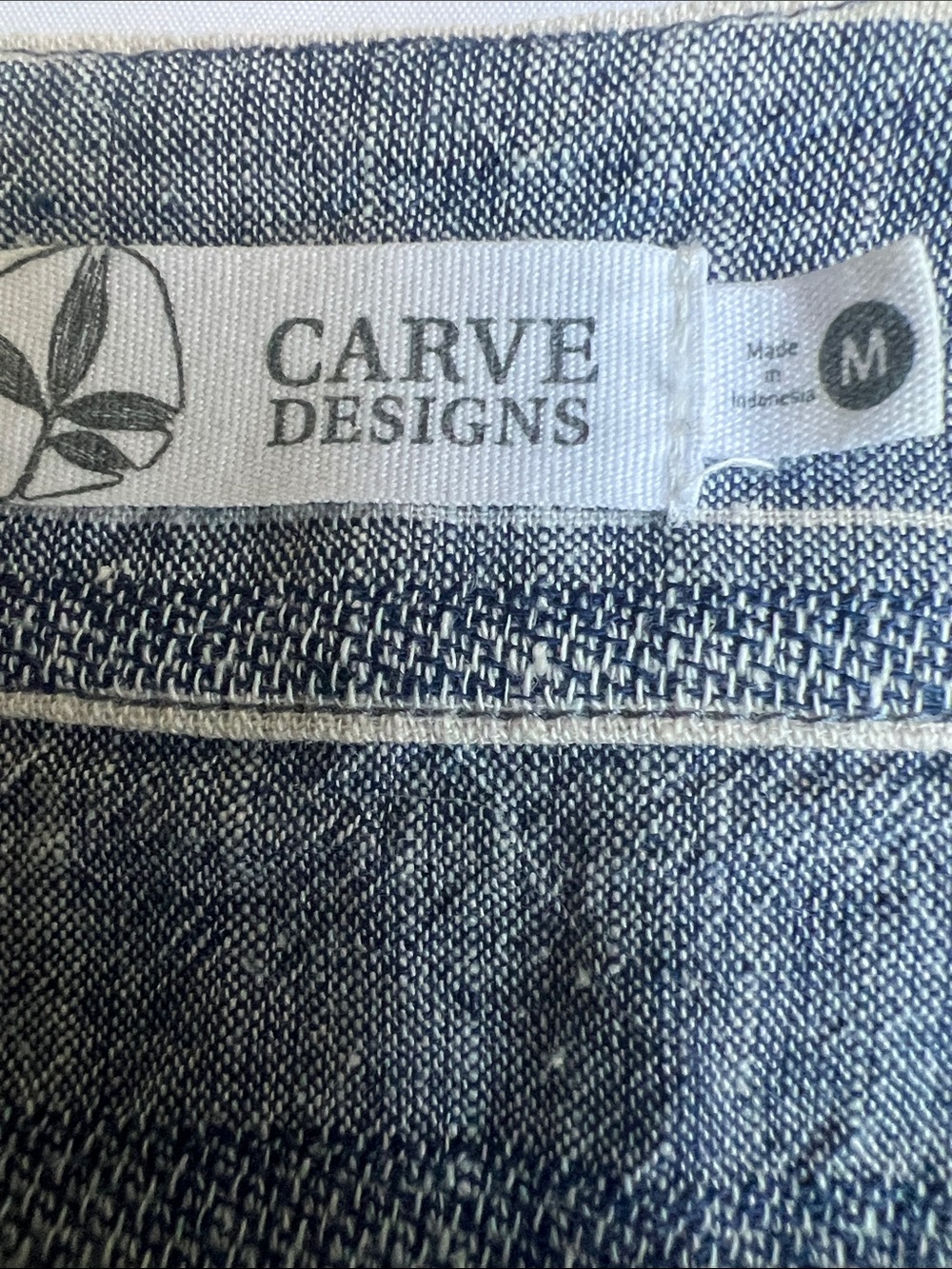 Blue/White Sz M Linen/Cotton Striped Button-Front Dress Coastal Preppy Travel - Picture 9 of 10